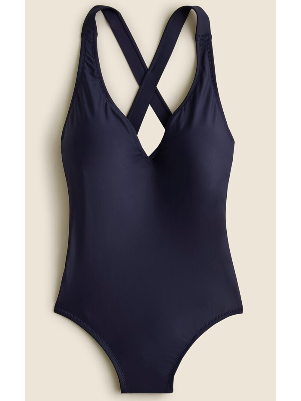 J.CREW navy blue one-piece non-wired DD plunge swimsuit size 24DD NWT 1